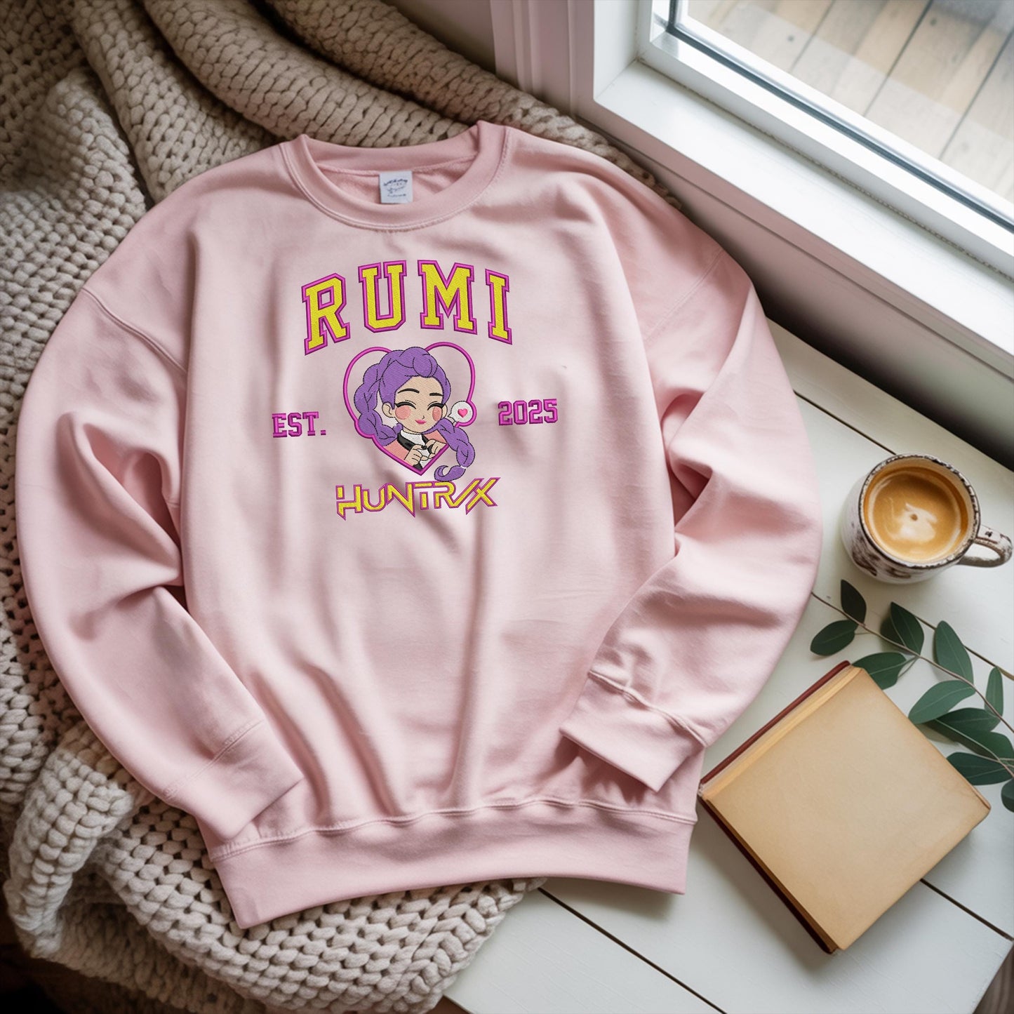 Huntrix Zoey Embroidered Sweatshirt: KPOP Fan Shirt