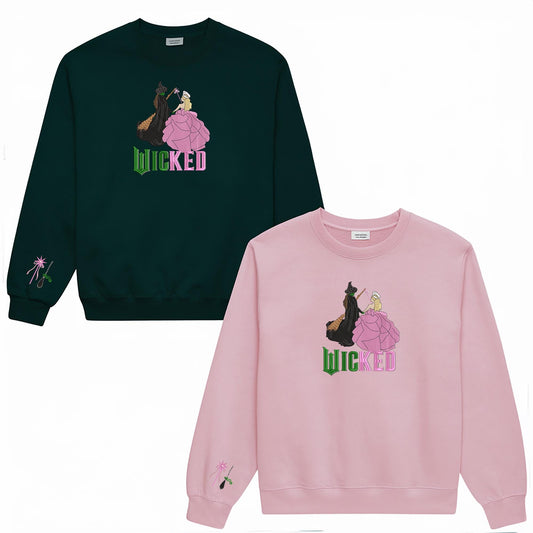 Wicked Elphaba & Glinda Embroidered Sweatshirt: Broadway Musical
