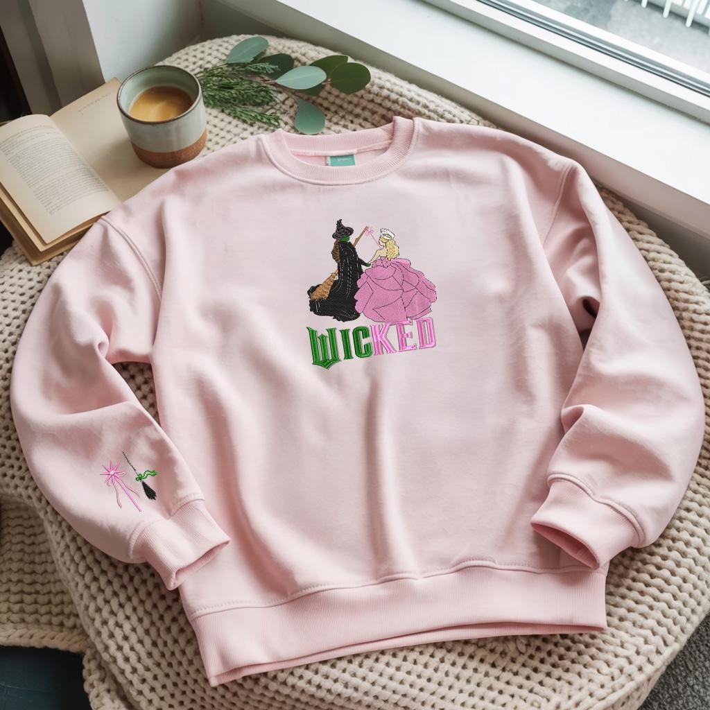 Wicked Elphaba & Glinda Embroidered Sweatshirt: Broadway Musical