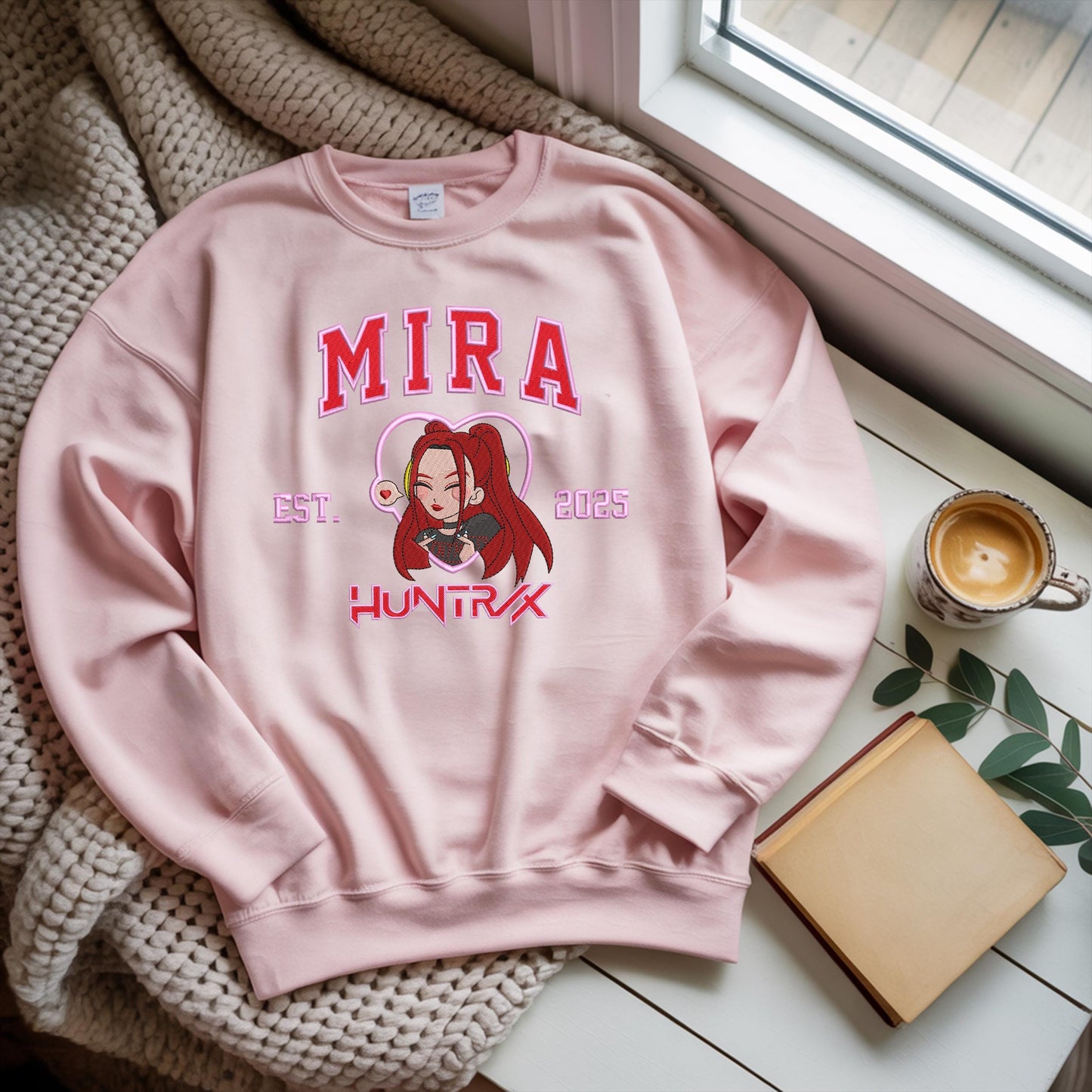 Huntrix Zoey Embroidered Sweatshirt: KPOP Fan Shirt