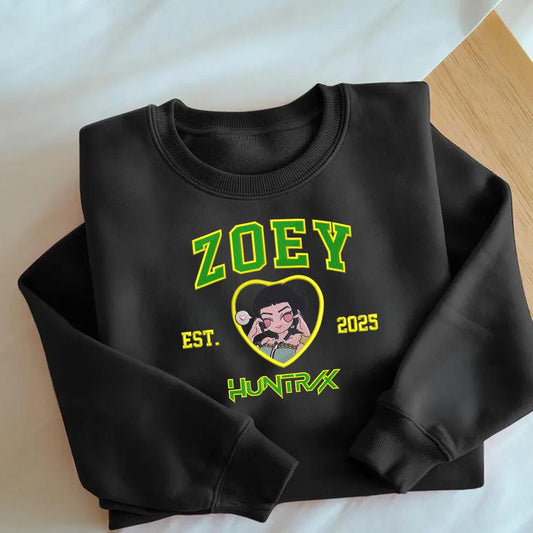 Huntrix Zoey Embroidered Sweatshirt: KPOP Fan Shirt