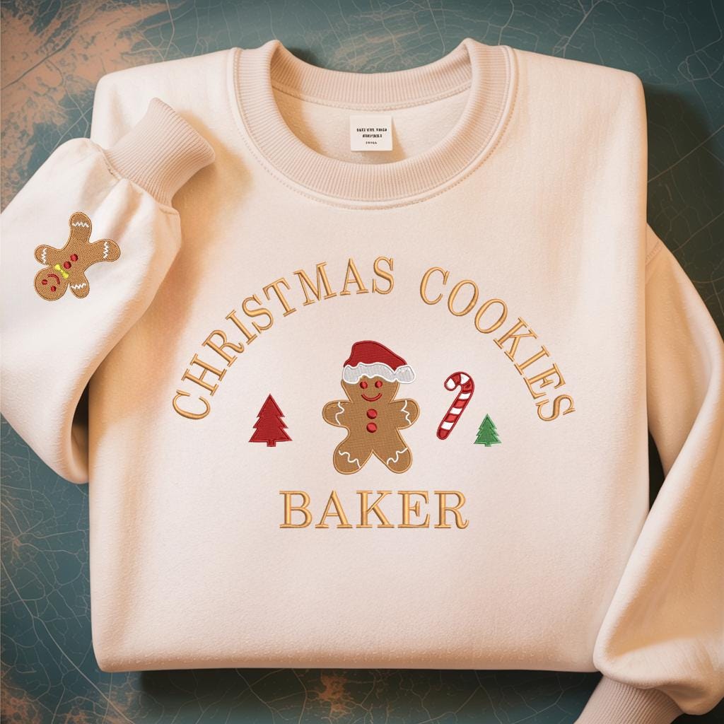 Christmas Cookie Baker Sweatshirt, Christmas Cookie Tester Embroidered  Sweatshirt, Christmas Crewneck Sweatshirt, Couple Xmas Sweatshirt