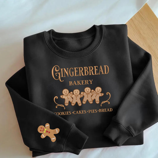 Christmas Gingerbread Bakery Embroidered Sweatshirt, Gingerbread Holiday Sweater, Embroidered Christmas Sweatshirt,Christmas gift