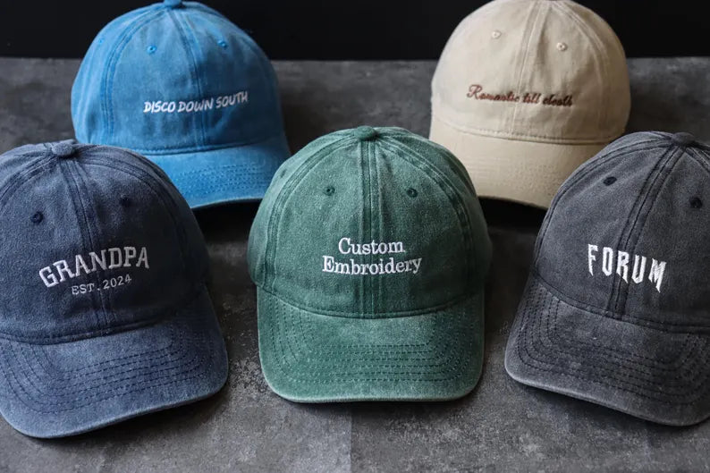 Embroidered Unisex Cap With Text
