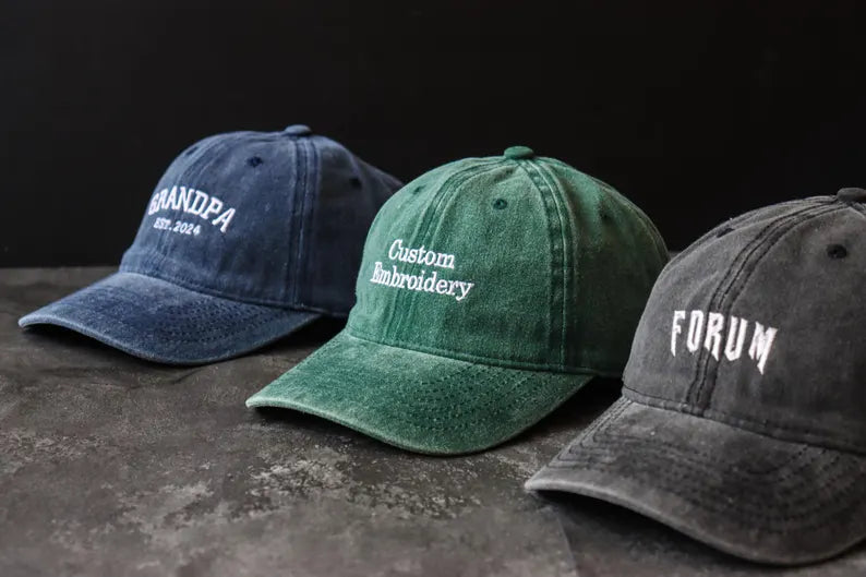 Embroidered Unisex Cap With Text