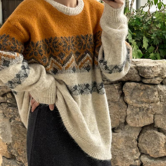 Knitted Wool Jacquard Sweater
