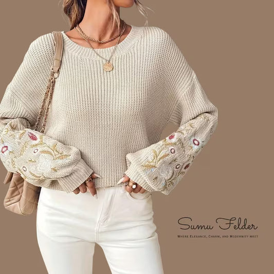 Embroidered Knit Sweater