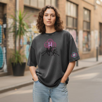 Huntrix KPOP Band Embroidered Retro Wash Cotton Shirt, Demon Hunter, Kpop Demon Huntrix Gift Gift for Huntrix fans, Gift for Huntrix fans
