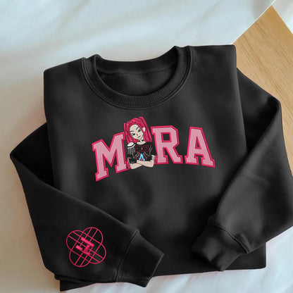 Mira Huntrix KPOP Band Embroidered Sweatshirt,Demon Hunter Merch, Kpop Demon Huntrix Gift Gift for Huntrix fans, Gift for Huntrix fans