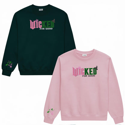 Wicked Elphaba & Glinda Embroidered Sweatshirt - Broadway Musical Hoodie