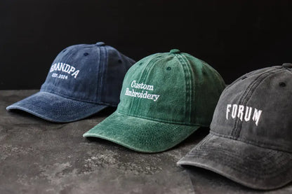 Embroidered Unisex Cap With Text