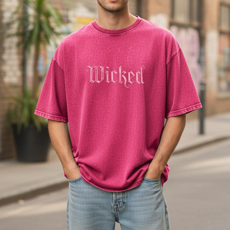 Wicked Tone-On-Tone Embroidered Retro Wash Cotton Shirt