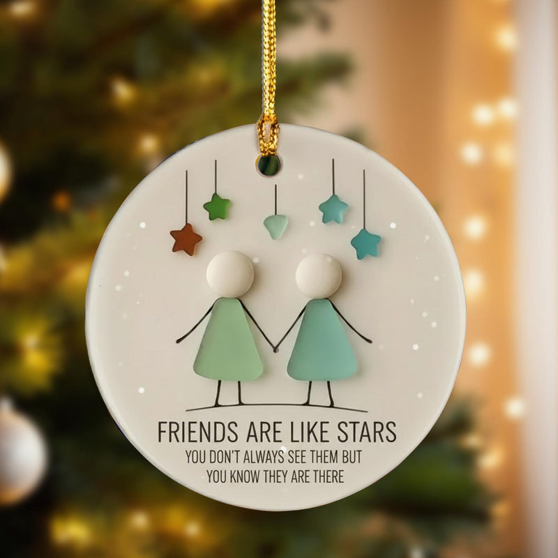 Friendship Sea Glass Ornament, 3D Printed Best Friends Christmas Gift