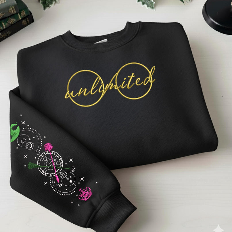 Unlimited Elphaba's Glasses Embroidered Sweatshirt