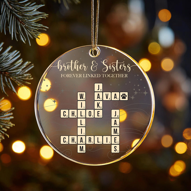 Custom Family Name Crossword Ornament