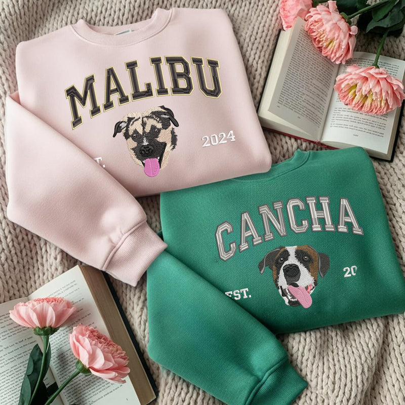 Custom Pet Embroidered Sweatshirt, Pet Parents